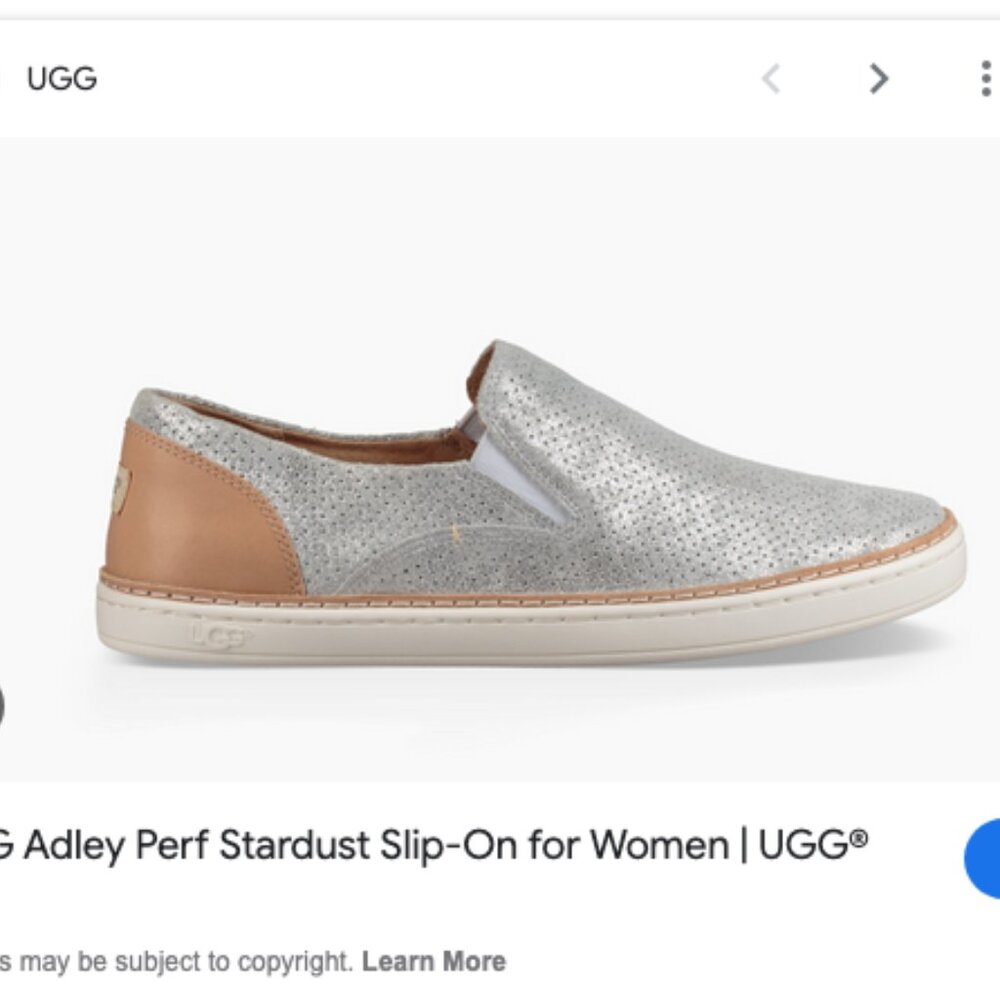 Ugg Adley Silver Slip On Sneaker - Picture 9 of 9